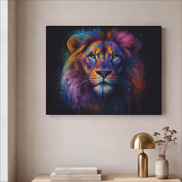 Art Frame - Leeuwenkop - Felgekleurd - Abstract — 5