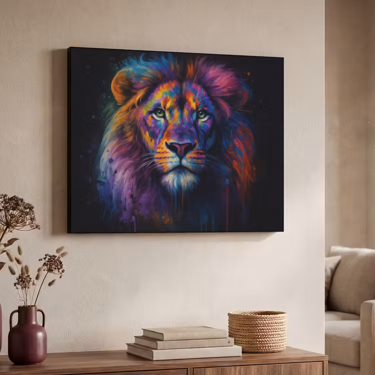 Art Frame - Leeuwenkop - Felgekleurd - Abstract — 7