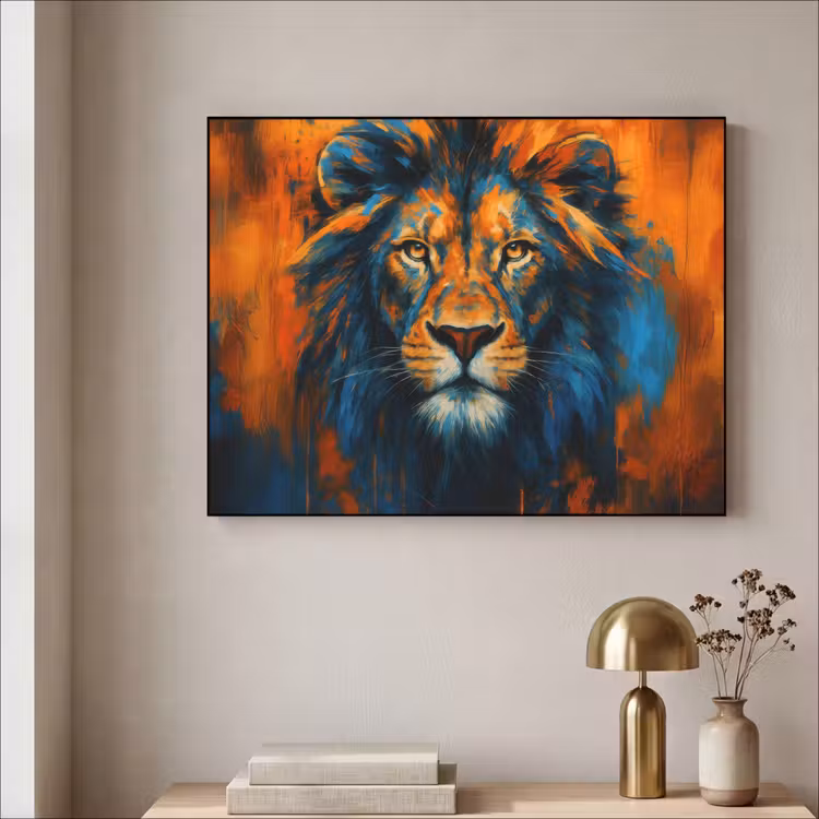 Art Frame - Schilderij - Leeuwenkop - Oranje — 5