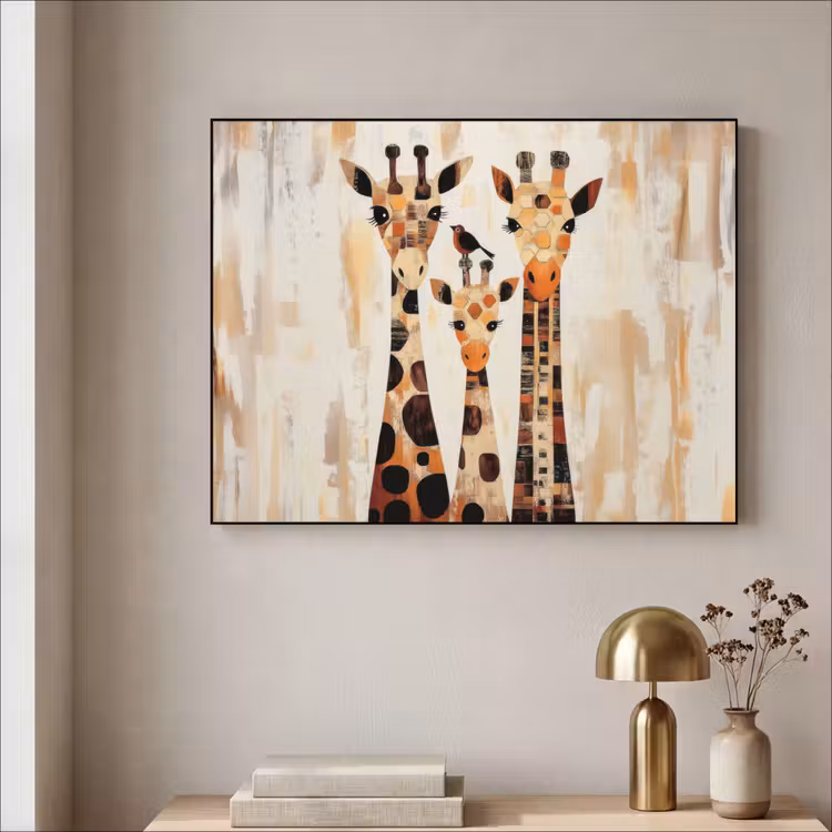 Art Frame - Giraffen - Cartoon - Crème — 5
