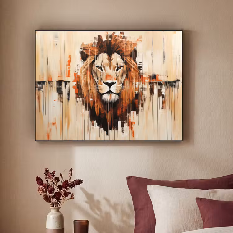 Art Frame - Leeuwenkop - Lijnen - Crème — 3