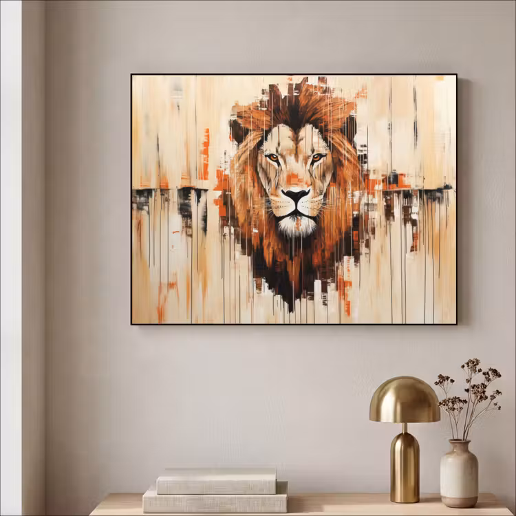 Art Frame - Leeuwenkop - Lijnen - Crème — 5