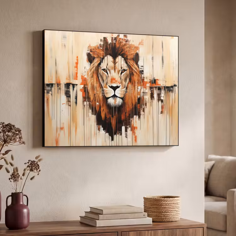 Art Frame - Leeuwenkop - Lijnen - Crème — 7