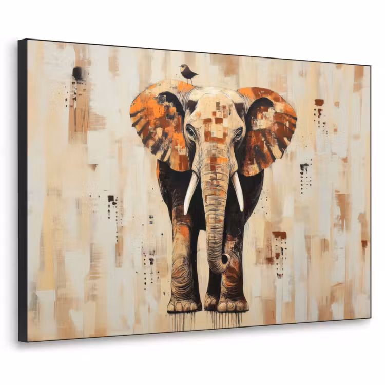 Art Frame - Olifant - Slurf - Mozaïek - Abstract — 1
