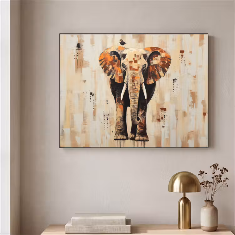 Art Frame - Olifant - Slurf - Mozaïek - Abstract — 5