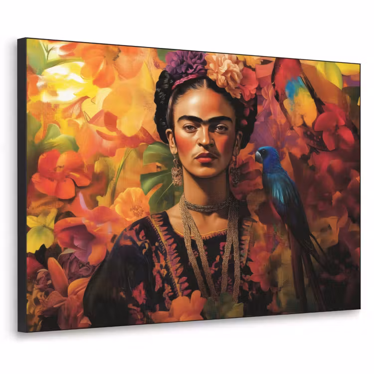 Art Frame - Vrouw - Bloemen - Papegaai - Schilderachtig — 1