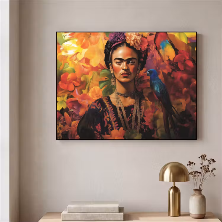 Art Frame - Vrouw - Bloemen - Papegaai - Schilderachtig — 5