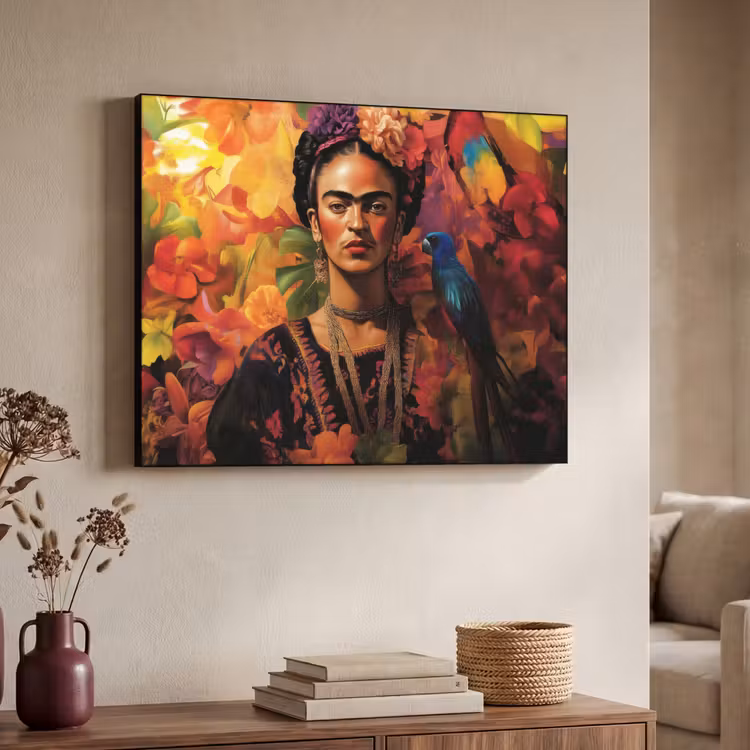 Art Frame - Vrouw - Bloemen - Papegaai - Schilderachtig — 7
