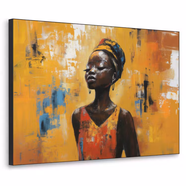 Art Frame - Vrouw - Ogen - Penseelstreken - Geel — 1