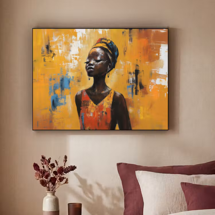 Art Frame - Vrouw - Ogen - Penseelstreken - Geel — 3
