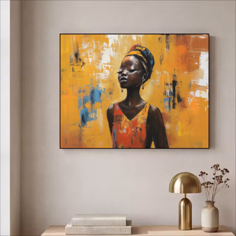 Art Frame - Vrouw - Ogen - Penseelstreken - Geel — 5