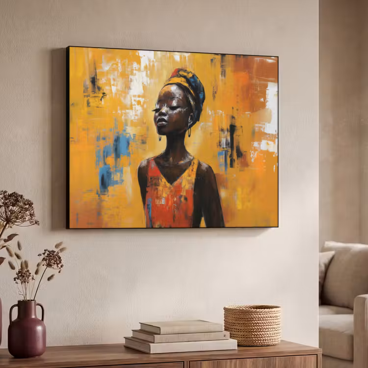 Art Frame - Vrouw - Ogen - Penseelstreken - Geel — 7