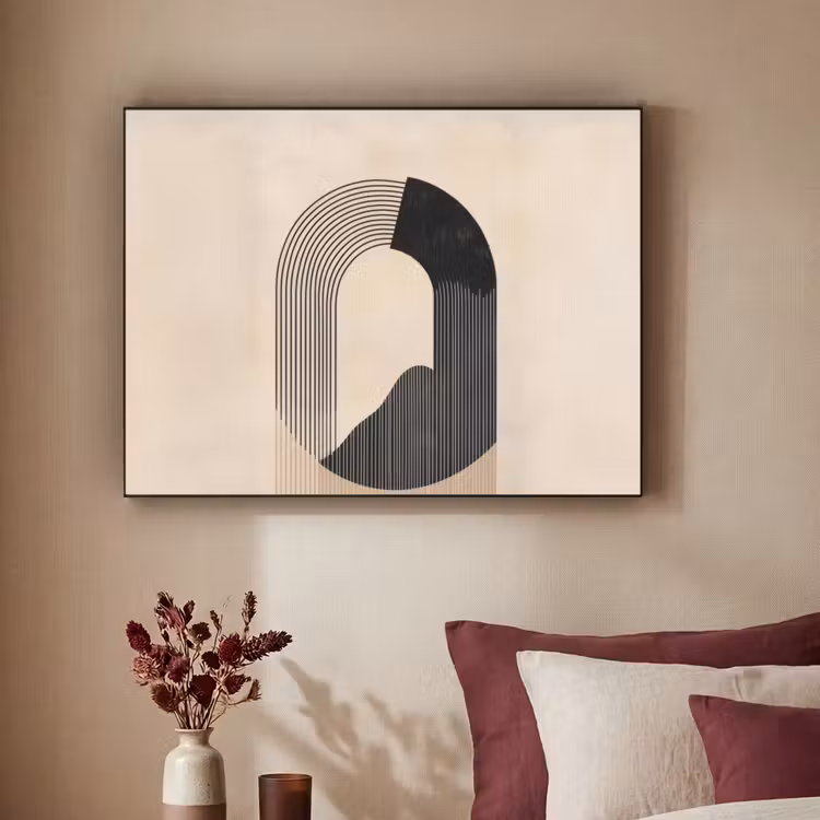 Art Frame - Grafisch gebogen motief - Beige — 3