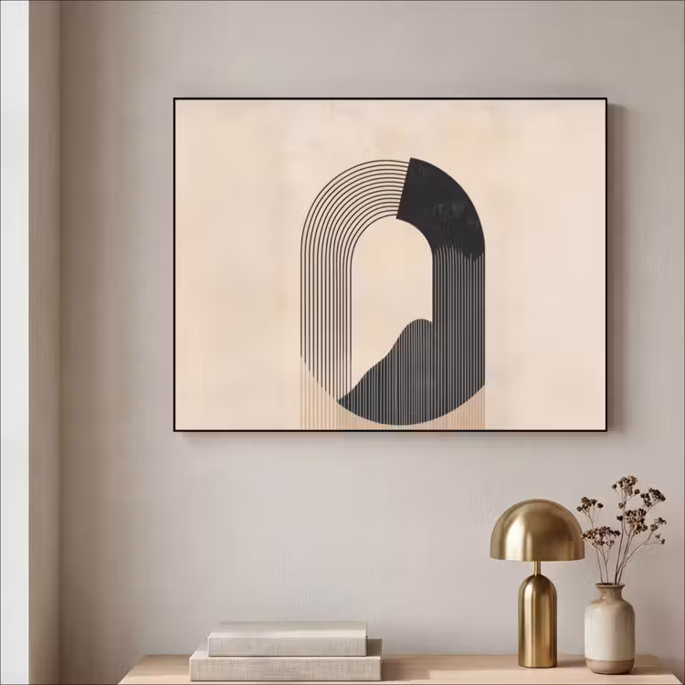 Art Frame - Grafisch gebogen motief - Beige — 5