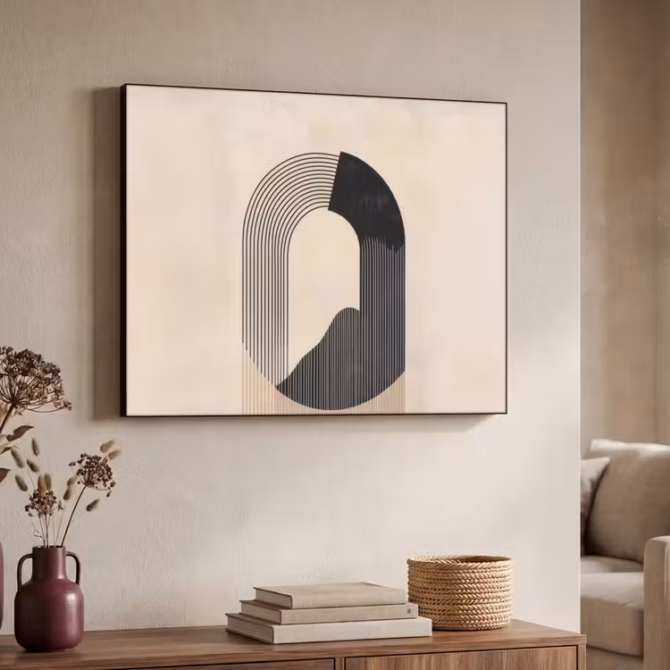 Art Frame - Grafisch gebogen motief - Beige — 7