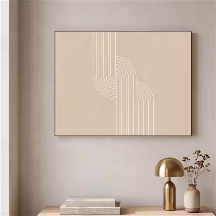 Art Frame - Parallelle lijnen - Lichte textuur - Beige — 5