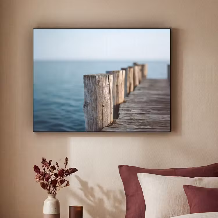 Art Frame - Houten steiger - Helderblauwe lucht — 3