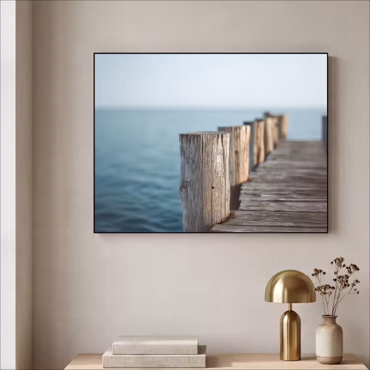 Art Frame - Houten steiger - Helderblauwe lucht — 5