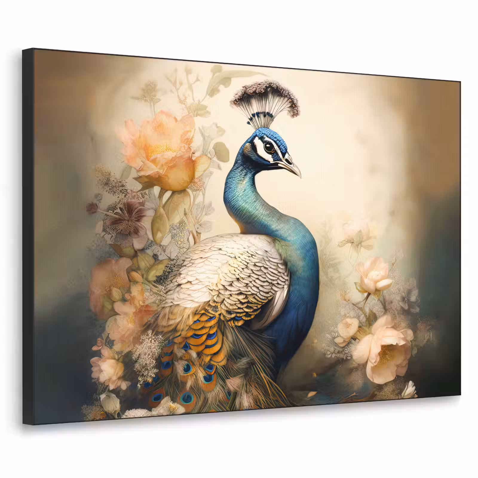 Art Frame - Pauw - Pauwenveren - Bloemen - Vogels - Botanisch — 1
