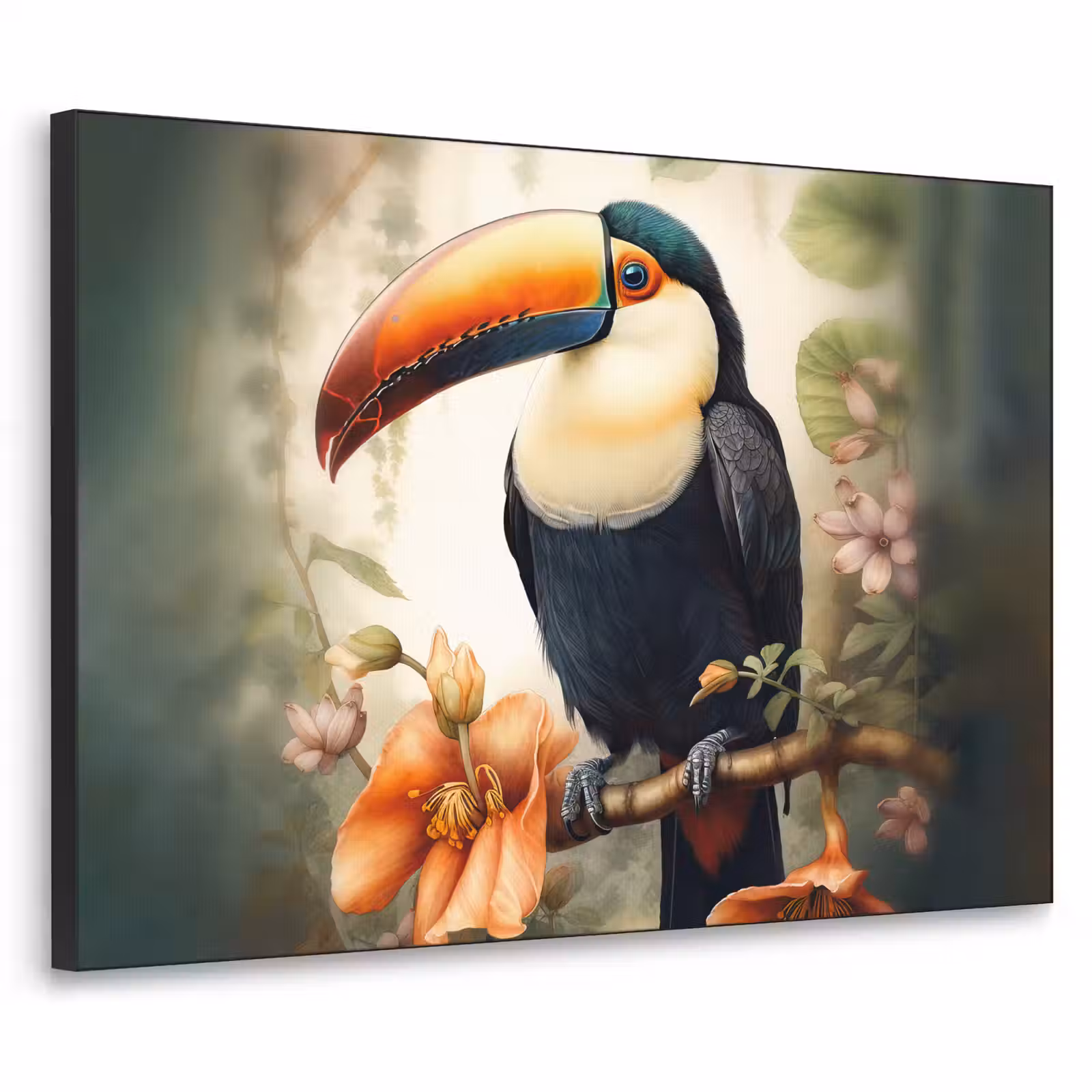 Art Frame - Toekan - Vogel - Bloemen - Planten — 1