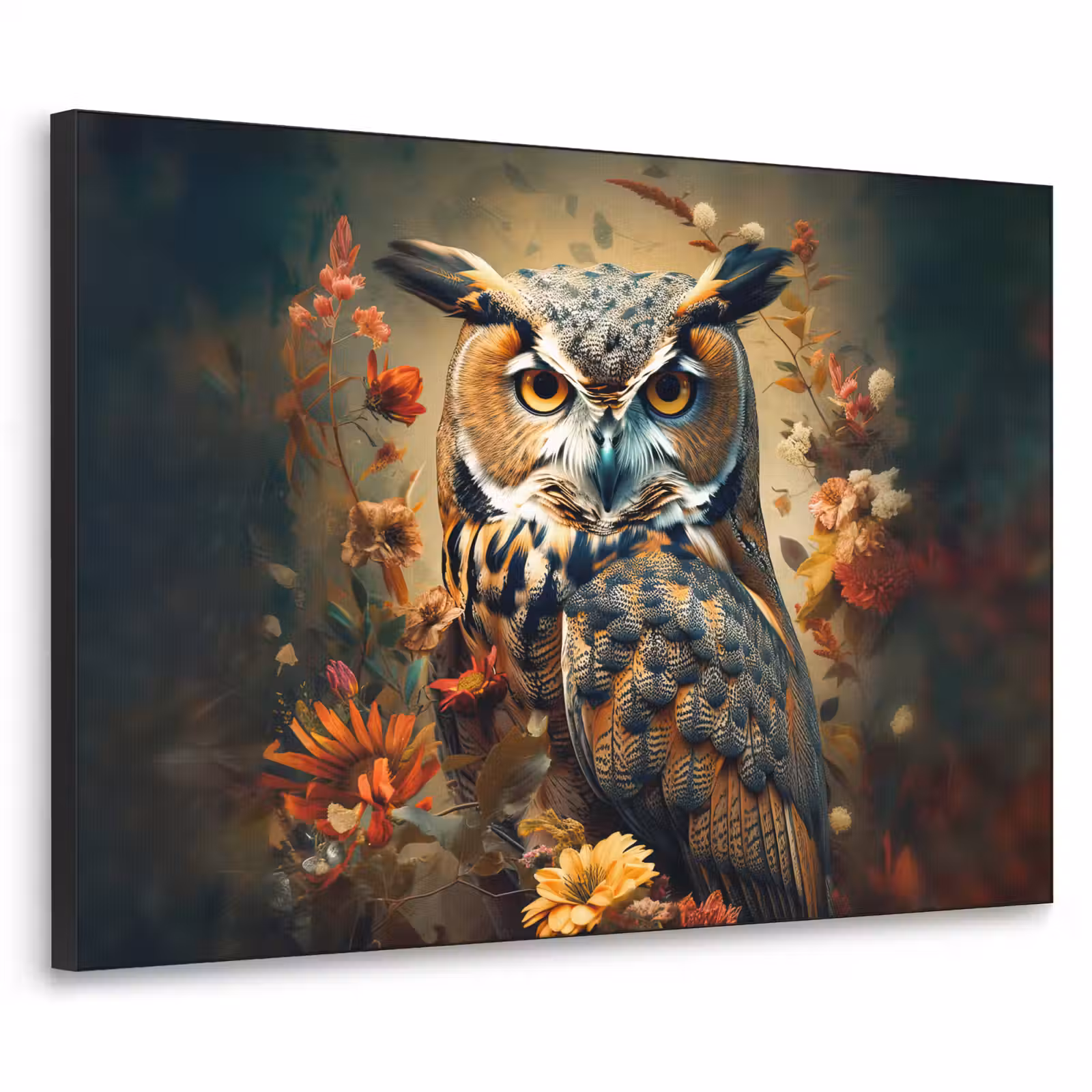 Art Frame - Uil - Vogel - Bloemen - Planten - Botanisch — 1