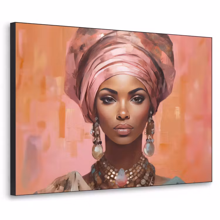 Art Frame - Kunst - Vrouw - Roze - Sieraden - Portret — 1