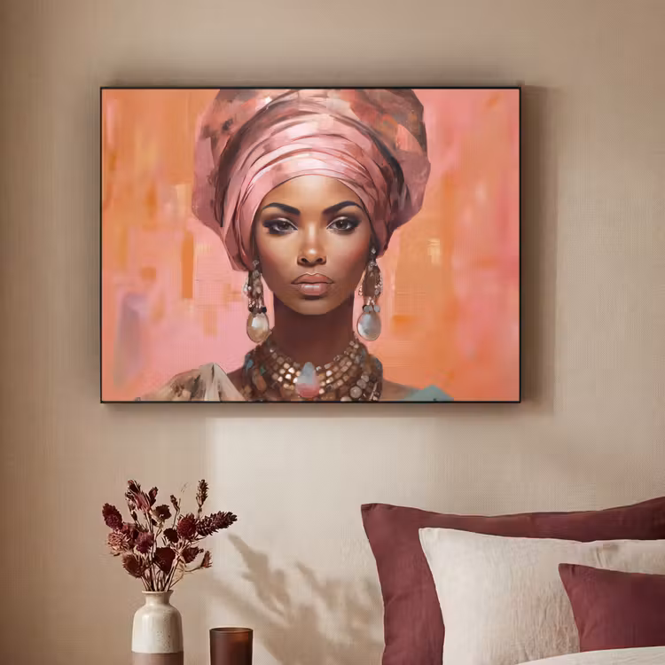 Art Frame - Kunst - Vrouw - Roze - Sieraden - Portret — 3
