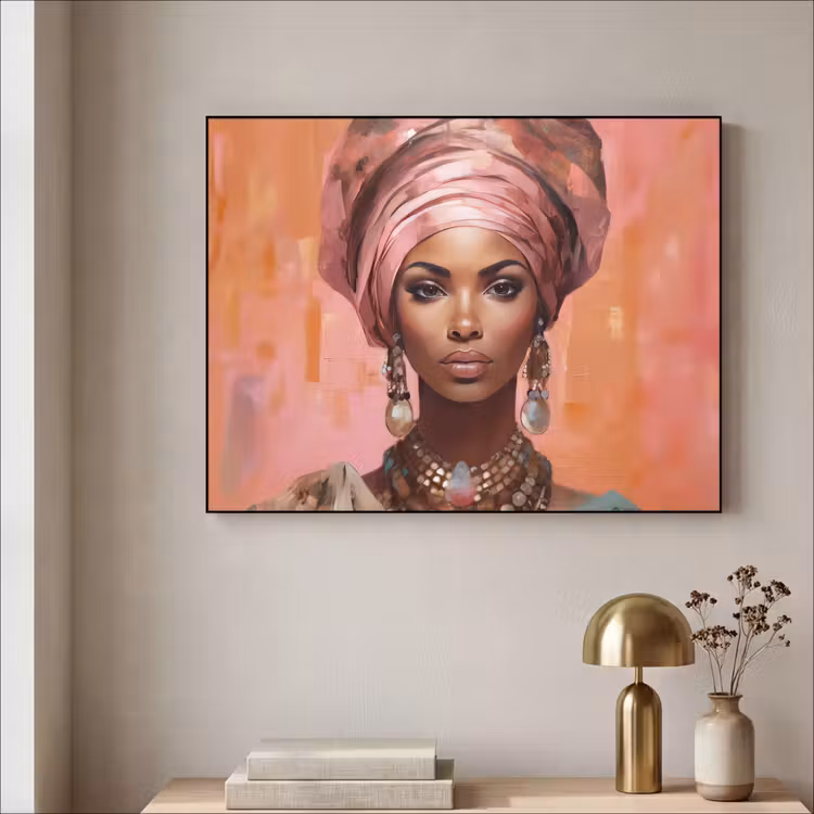 Art Frame - Kunst - Vrouw - Roze - Sieraden - Portret — 5