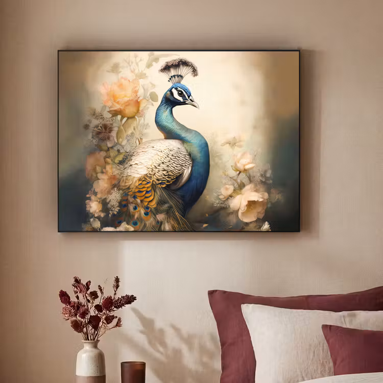 Art Frame - Pauw - Pauwenveren - Bloemen - Vogels - Botanisch — 3