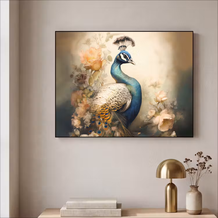 Art Frame - Pauw - Pauwenveren - Bloemen - Vogels - Botanisch — 5