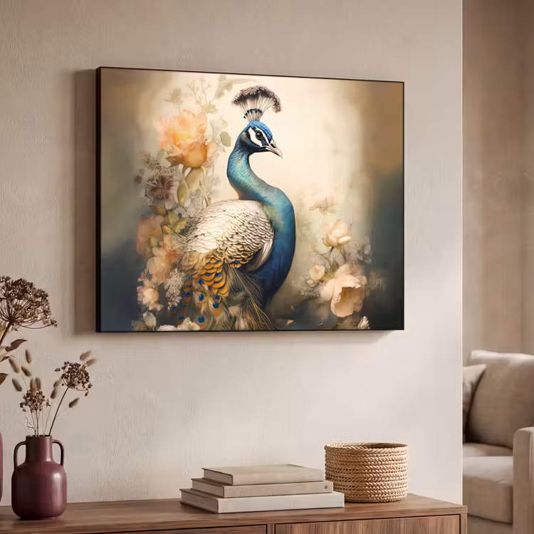 Art Frame - Pauw - Pauwenveren - Bloemen - Vogels - Botanisch — 7