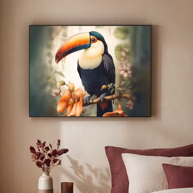 Art Frame - Toekan - Vogel - Bloemen - Planten — 3