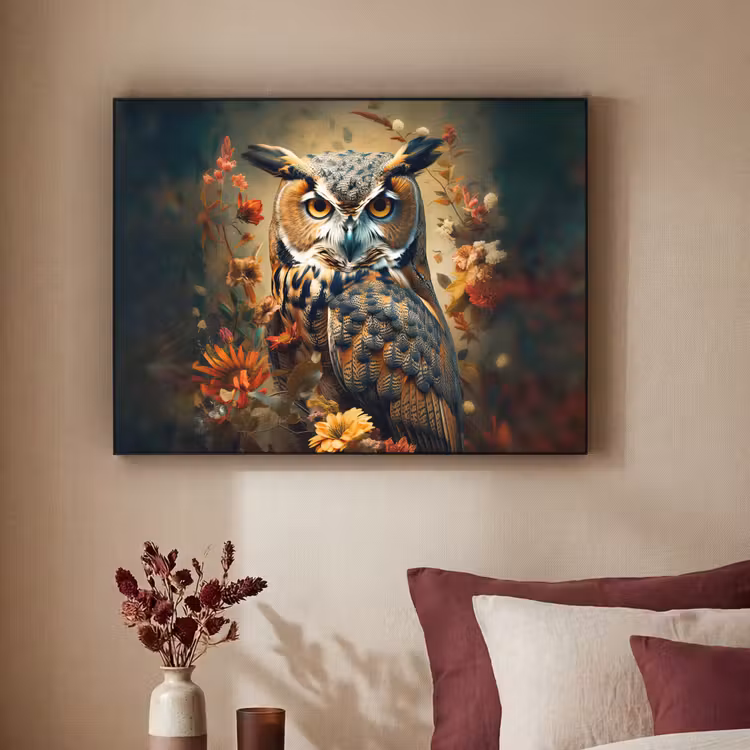 Art Frame - Uil - Vogel - Bloemen - Planten - Botanisch — 3