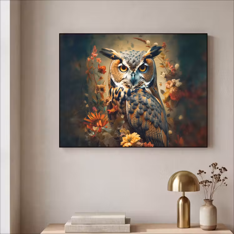 Art Frame - Uil - Vogel - Bloemen - Planten - Botanisch — 5