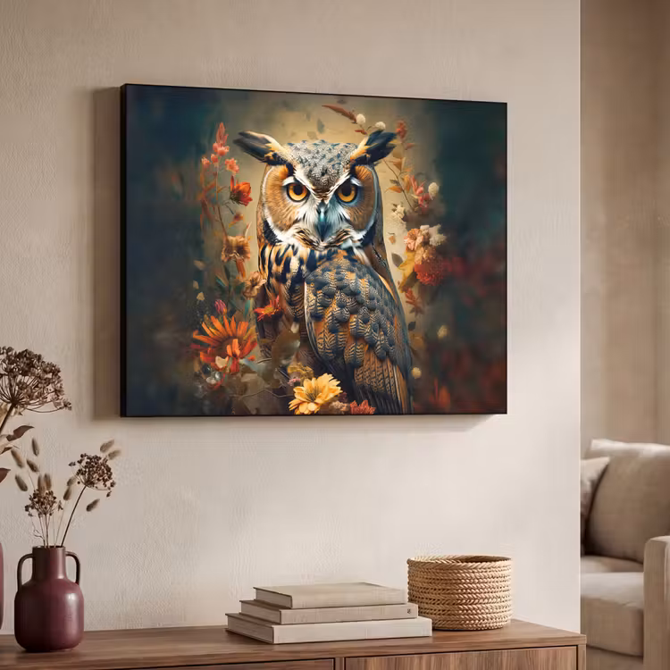 Art Frame - Uil - Vogel - Bloemen - Planten - Botanisch — 7