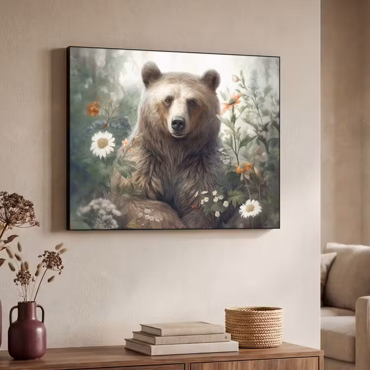 Art Frame - Bruine beer - Wilde dieren - Bloemen - Planten — 7