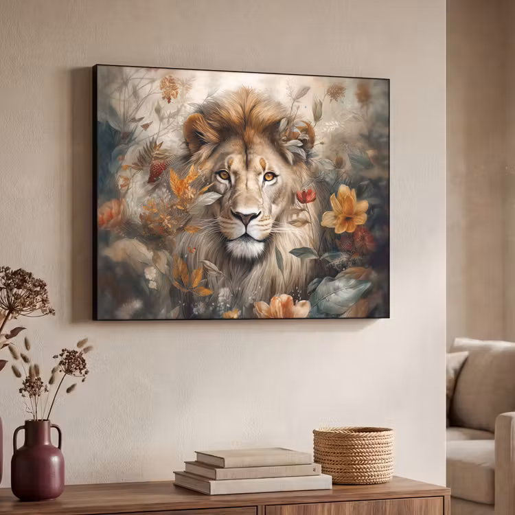 Art Frame - Leeuw - Wilde dieren - Planten - Natuur - Bloemen — 7