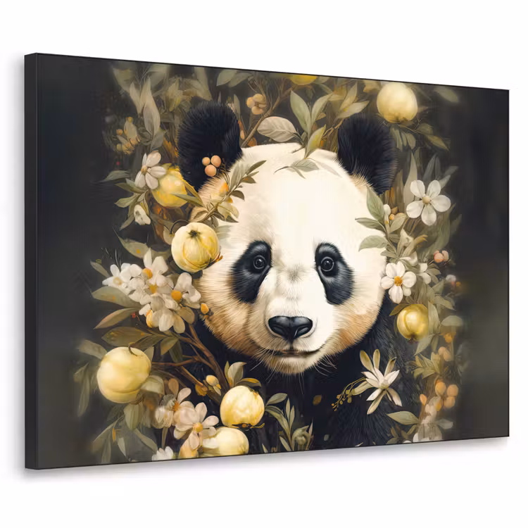 Art Frame - Panda - Pandabeer - Wilde dieren - Natuur - Bloemen — 1