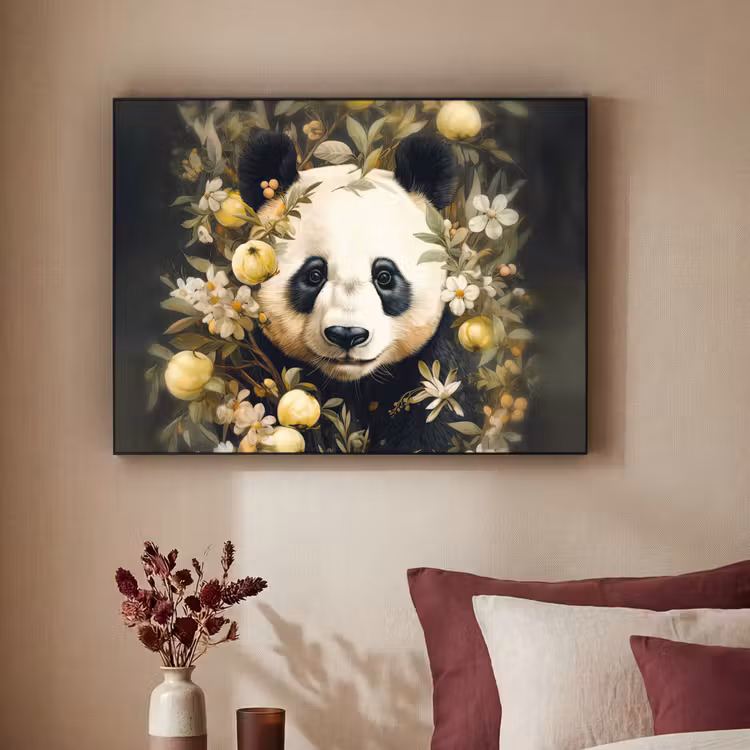 Art Frame - Panda - Pandabeer - Wilde dieren - Natuur - Bloemen — 3