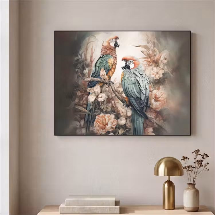 Art Frame - Papegaaien - Vogels - Natuur - Bloemen — 5