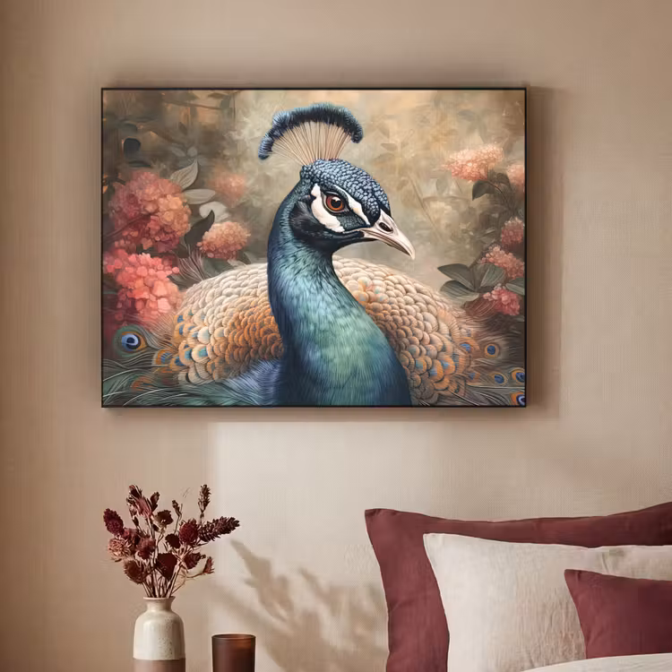 Art Frame - Pauw - Vogel - Bloemen - Planten - Pauwenveren — 3