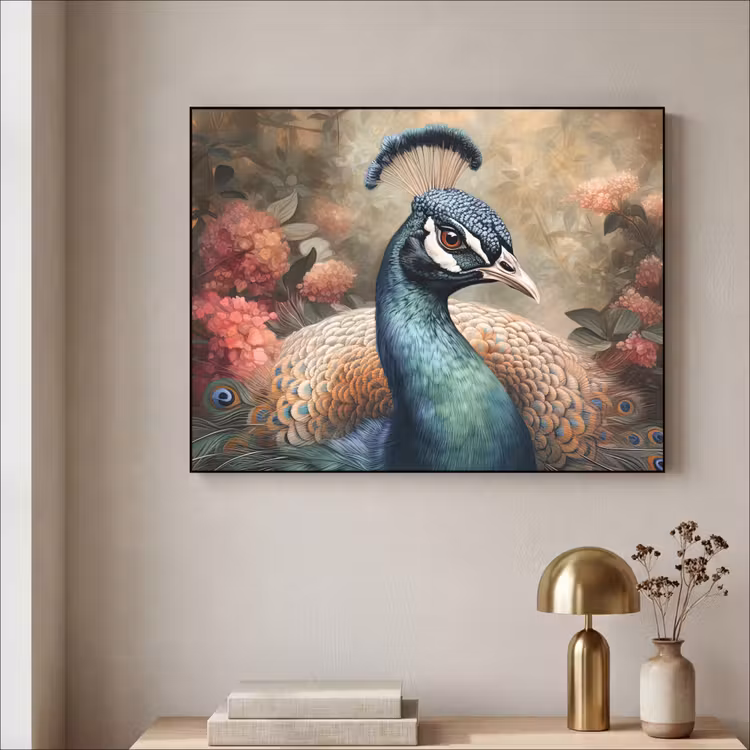 Art Frame - Pauw - Vogel - Bloemen - Planten - Pauwenveren — 5