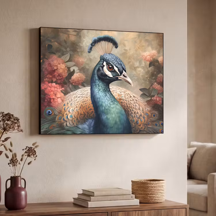 Art Frame - Pauw - Vogel - Bloemen - Planten - Pauwenveren — 7