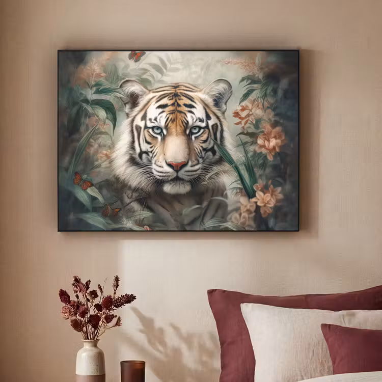 Art Frame - Tijger - Vlinders - Dieren - Jungle - Bloemen — 3