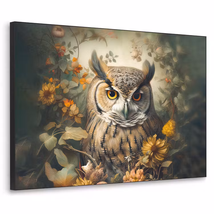 Art Frame - Uil - Vogels - Bloemen - Natuur — 1