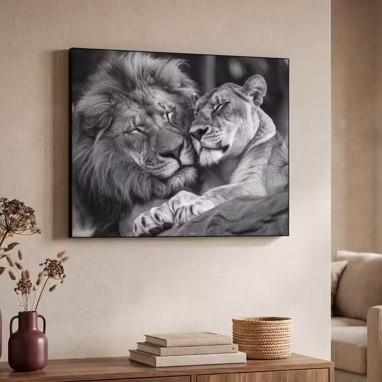 Art Frame - Leeuwen - Dieren - Zwart - Wit - Leeuw — 7