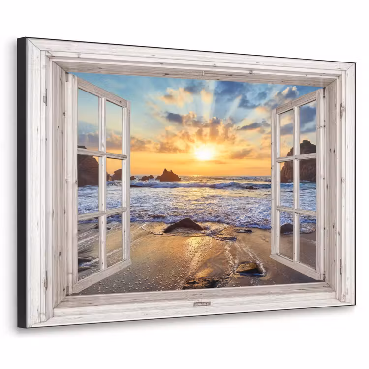 Art Frame - Strand - Doorkijk - Zonsondergang - Landschap - Zee - Natuur — 1