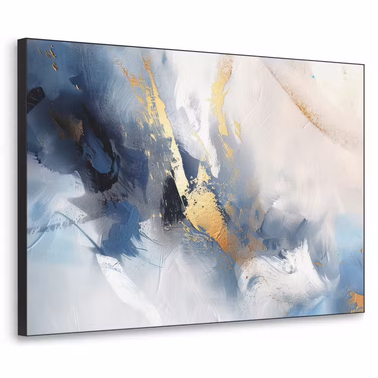 Art Frame - Blauw - Modern - Marmer - Abstract - Goud — 1