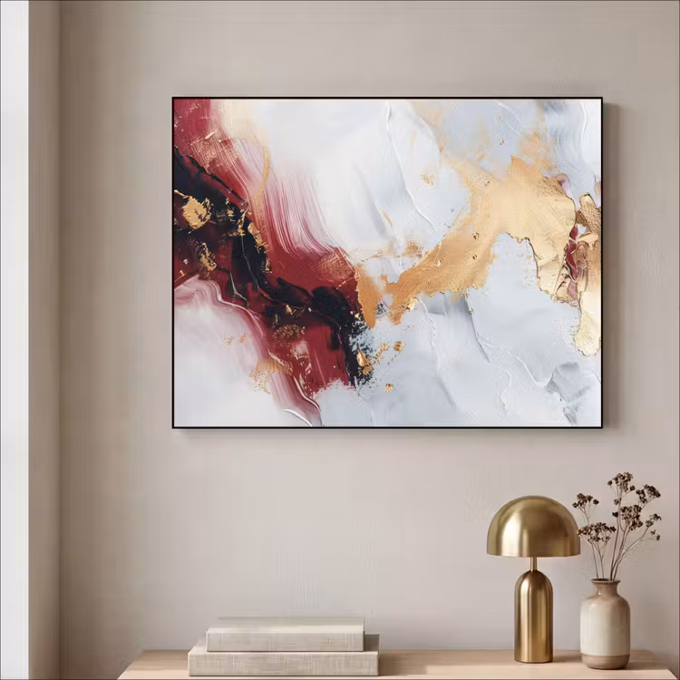Art Frame - Rood - Abstract - Goud - Modern — 5