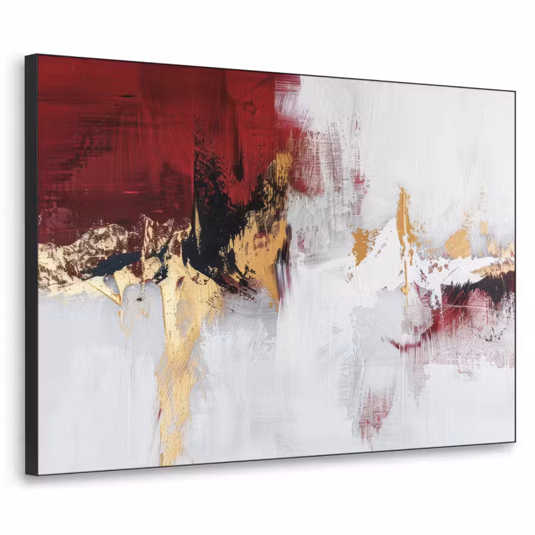 Art Frame - Rood - Marmer - Abstract - Goud - Modern — 1